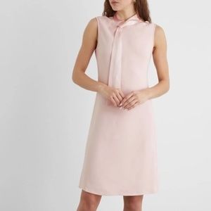 Iris And Ink Dress With Pink Satin Neck Tie